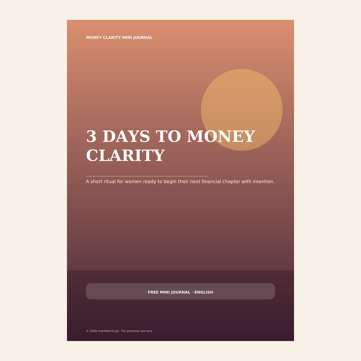 3 Days to Money Clarity – Free Mini Journal